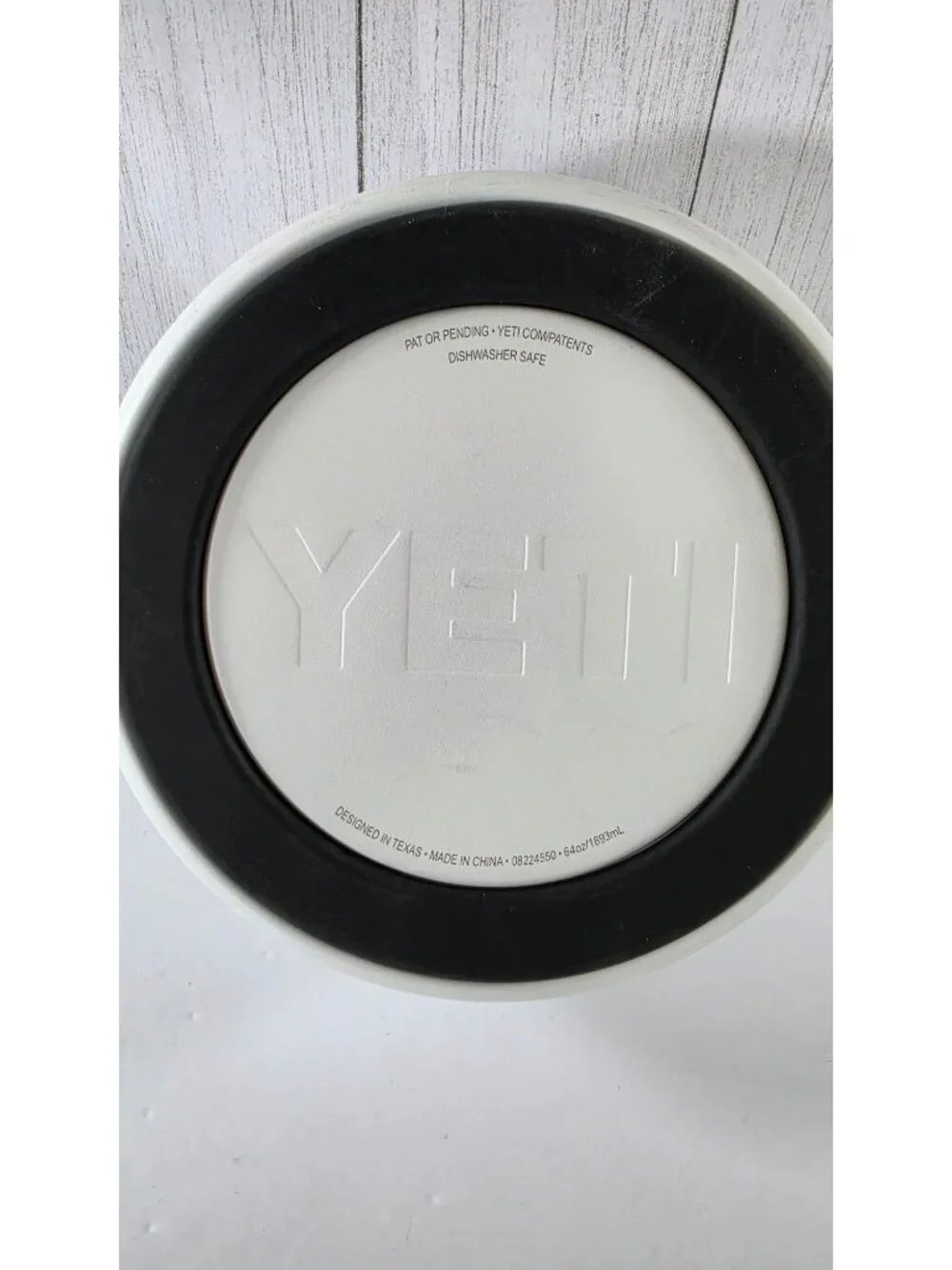 YETI BOOMER 8 STAINLESS STEEL DOG BOWL WHITE NON-SLIP FOOD WATER DISH 64 OZ